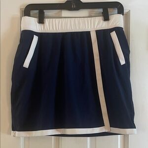 Belyn Key Navy and White Wrap Athletic Golf Skort UPF 50